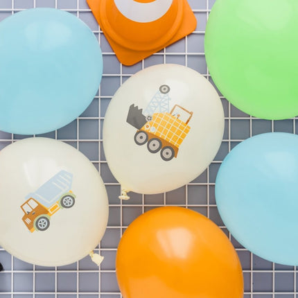 Ballonnen Set Bouwvoertuigen 30cm 6st van Partydeco koop je bij Partywinkel