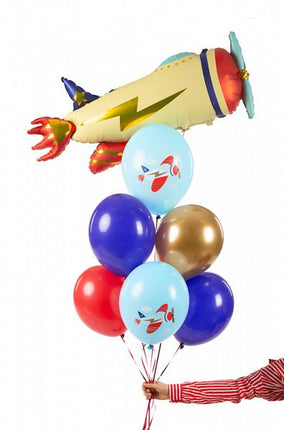Ballonnen Vliegtuig Mix 30cm 6st van Partydeco koop je bij Partywinkel