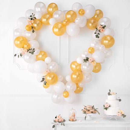 Balloonboog Hart Wit 11 delig van Partydeco koop je bij Partywinkel