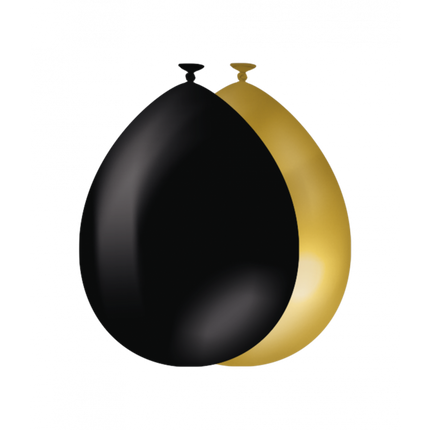 Schwarzgoldene Ballons 30cm 25Stk