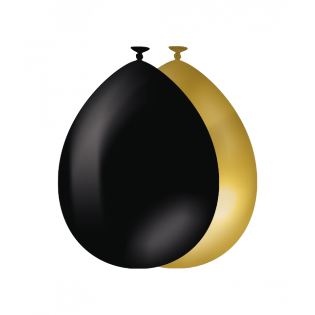 Schwarzgoldene Ballons 30cm 25Stk