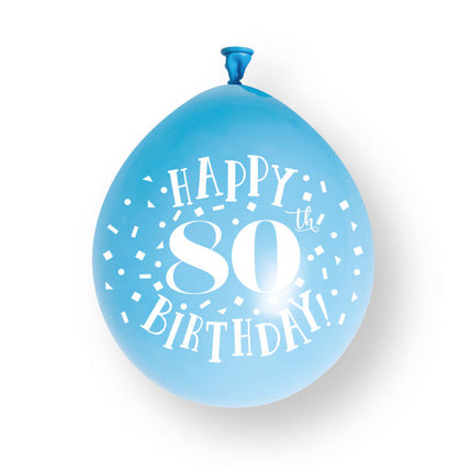 10ct Happy 80th Birthday 23cm Latex Balloons