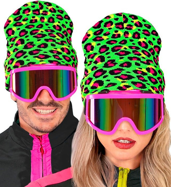 Beanie Luipaard Neon Groen van Widmann koop je bij Partywinkel