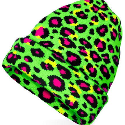 Beanie Luipaard Neon Groen van Widmann koop je bij Partywinkel