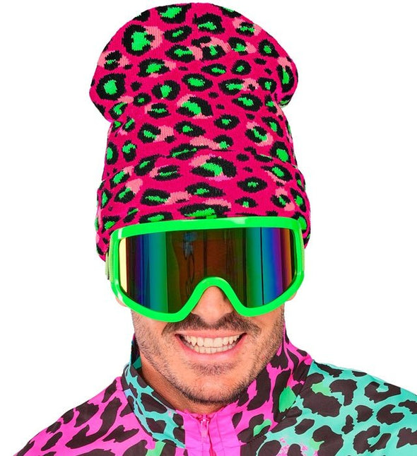 Beanie Luipaard Neon Roze van Widmann koop je bij Partywinkel