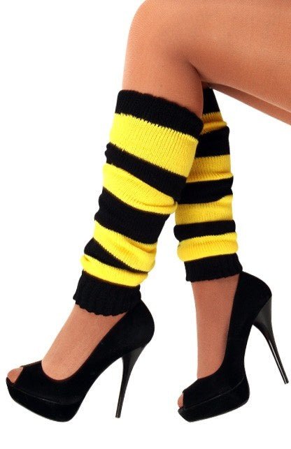Beenwarmers Zwart/Geel van PartyXplosion koop je bij Partywinkel