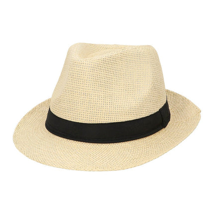 Beige Hoed Zwarte Band van Boland koop je bij Partywinkel