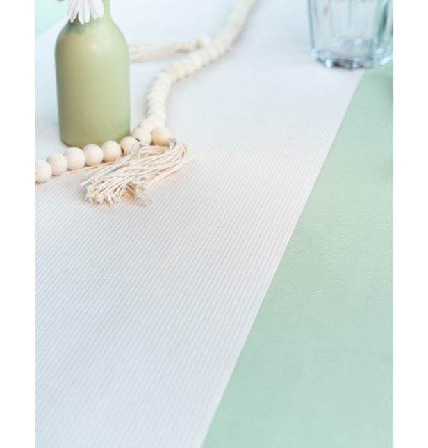 Beige Tafelloper 3m van CHAKS koop je bij Partywinkel