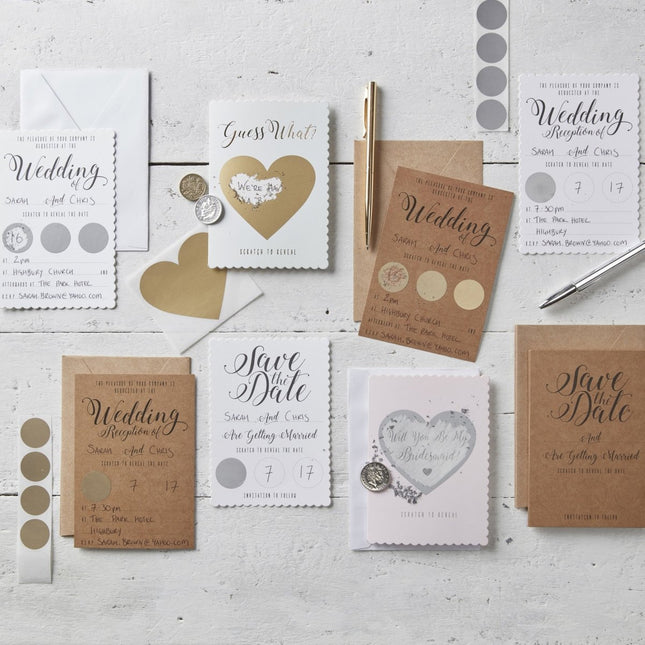 Beige Uitnodigingen Bruiloft 15cm 10st van Ginger Ray koop je bij Partywinkel