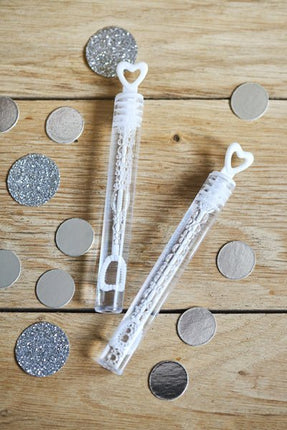 Bellenblaas Hart Wit 48st van Partydeco koop je bij Partywinkel