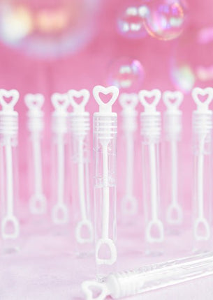 Bellenblaas Hart Wit 48st van Partydeco koop je bij Partywinkel