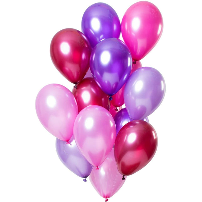 Bessenkleur Ballonnen Chroom 33cm 15st van Folat koop je bij Partywinkel