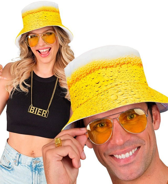 Bier Bucket Hat Geel van Widmann koop je bij Partywinkel