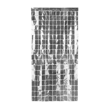 Silberne Türvorhang Quadrate 2m