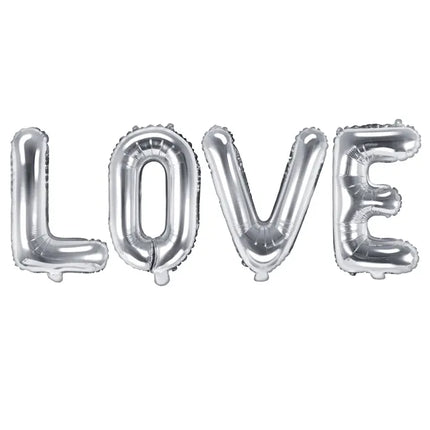 Buchstaben Ballon Set Liebe Silber Leer 1.4m