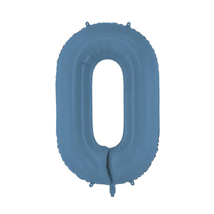 0 Jahr Figur Ballon Blau Matt Leer 86cm