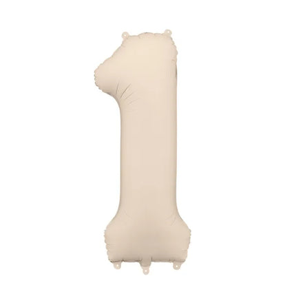 1 Jahr Figur Ballon Beige Matt Leer 86cm