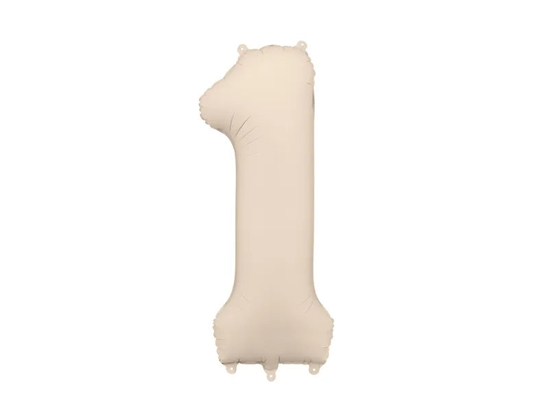 1 Jahr Figur Ballon Beige Matt Leer 86cm