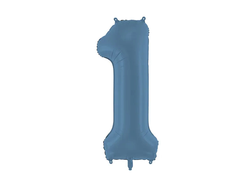 1 Jahr Figur Ballon Blau Matt Leer 86cm