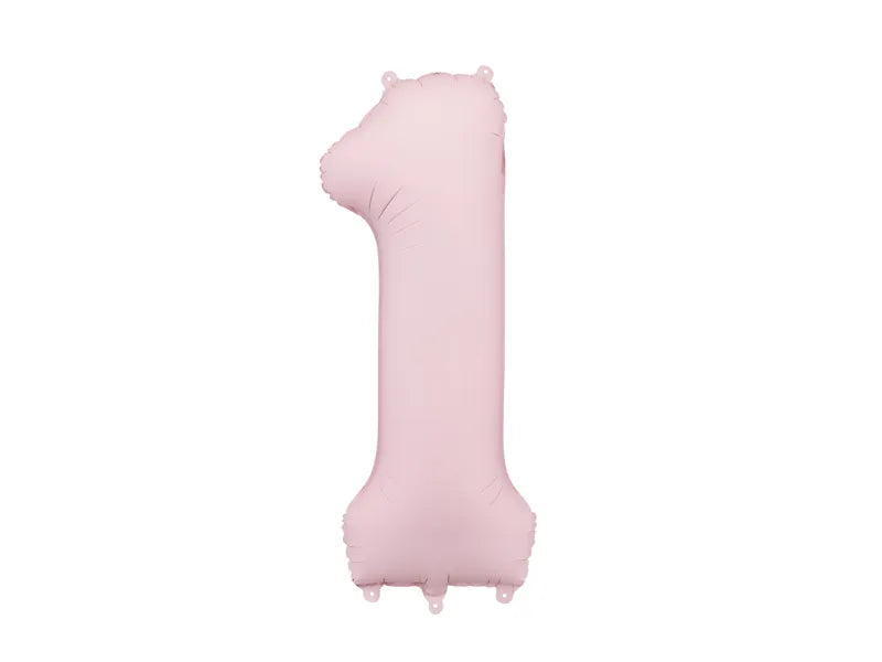 1 Jahr Figur Ballon Hellrosa Leer 86cm