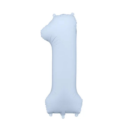 1 Jahr Figur Ballon Hellblau Matt Leer 86cm