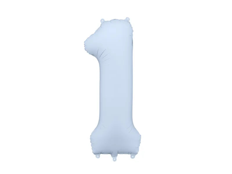 1 Jahr Figur Ballon Hellblau Matt Leer 86cm