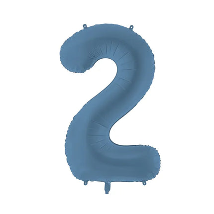 2 Jahre Figur Ballon Blau Matt Leer 86cm