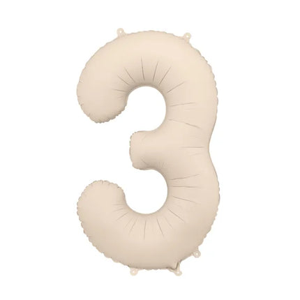 3 Jahre Figur Ballon Beige Matt Leer 86cm