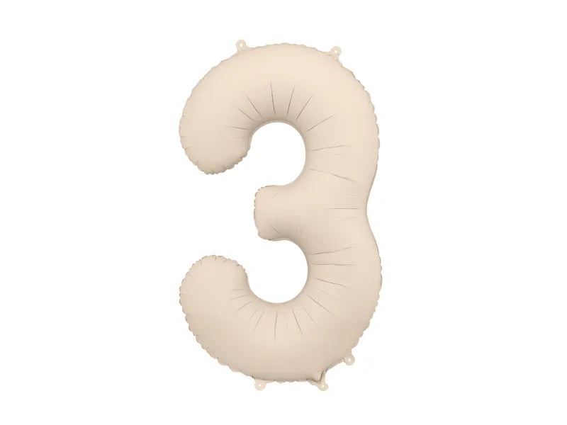 3 Jahre Figur Ballon Beige Matt Leer 86cm