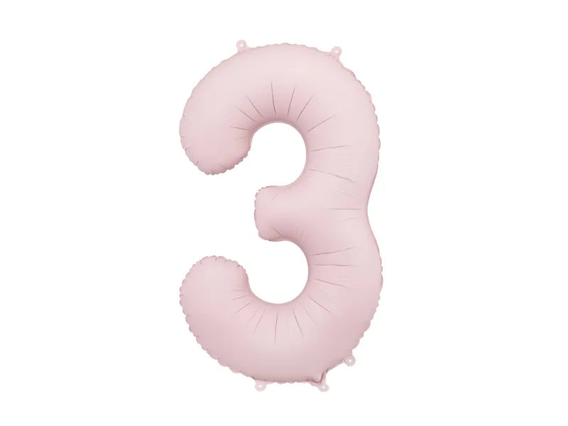 3 Jahre Figur Ballon Hellrosa Leer 86cm