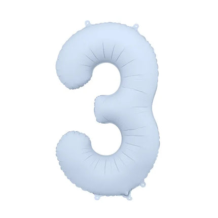 3 Jahre Figur Ballon Hellblau Matt Leere 86cm