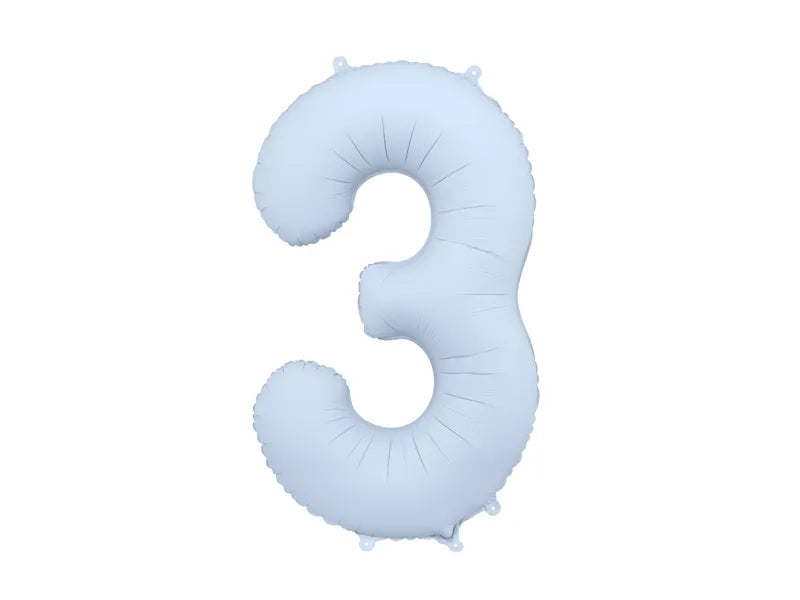 3 Jahre Figur Ballon Hellblau Matt Leere 86cm