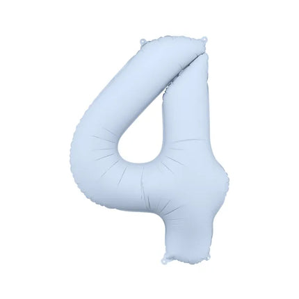 4 Jahre Figur Ballon Hellblau Matt Leere 86cm
