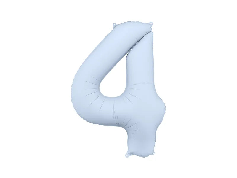 4 Jahre Figur Ballon Hellblau Matt Leere 86cm
