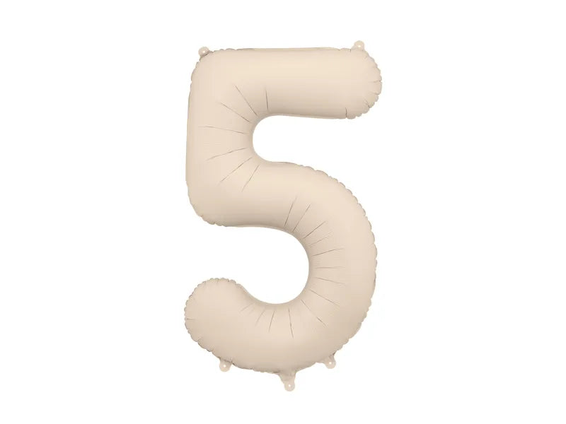 5 Jahre Figur Ballon Beige Matt Leer 86cm