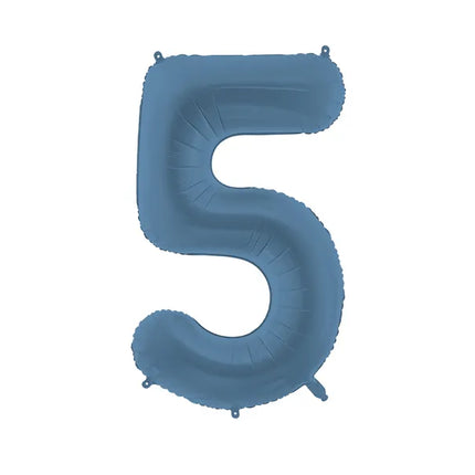 5 Jahre Figur Ballon Blau Matt Leer 86cm