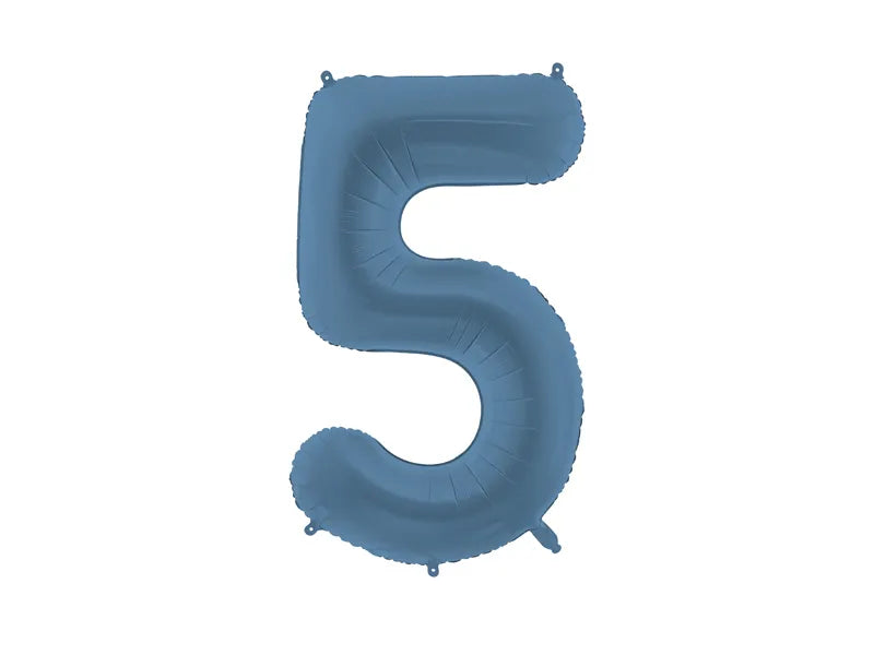 5 Jahre Figur Ballon Blau Matt Leer 86cm