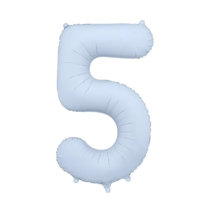 5 Jahre Figur Ballon Hellblau Matt Leer 86cm