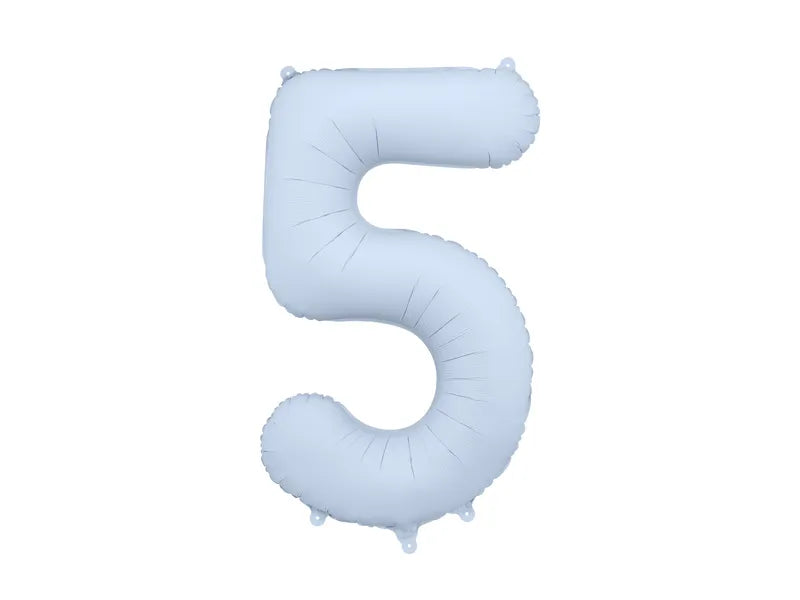 5 Jahre Figur Ballon Hellblau Matt Leer 86cm