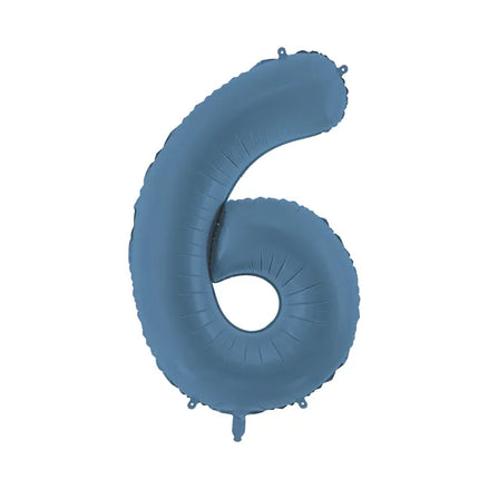 6 Jahre Figur Ballon Blau Matt Leer 86cm