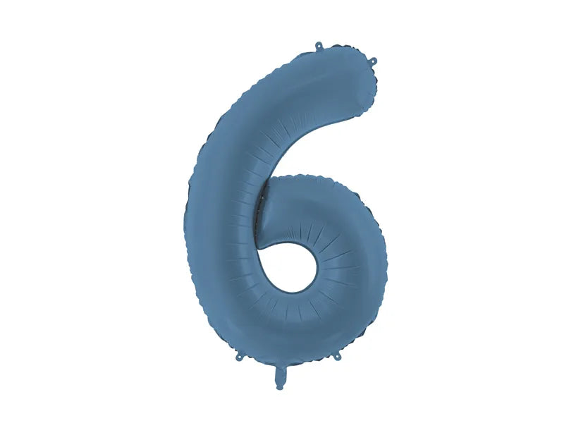6 Jahre Figur Ballon Blau Matt Leer 86cm