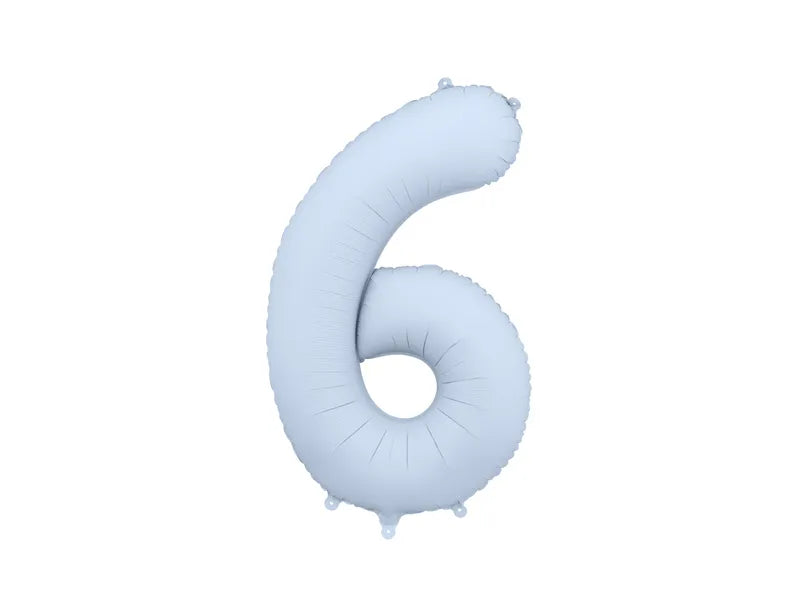 6 Jahre Figur Ballon Hellblau Matt Leer 86cm