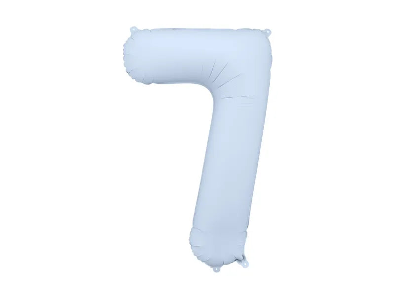 7 Jahre Figur Ballon Hellblau Matt Leer 86cm