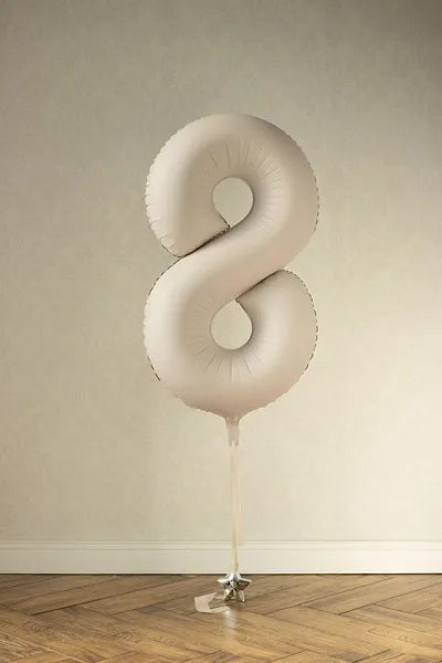 8 Jahre Figur Ballon Beige Matt Leer 86cm