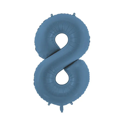 8 Jahre Figur Ballon Blau Matt Leer 86cm