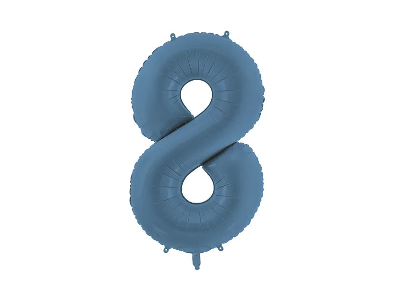 8 Jahre Figur Ballon Blau Matt Leer 86cm