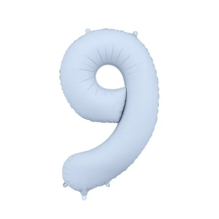 9 Jahre Figur Ballon Hellblau Matt Leer 86cm