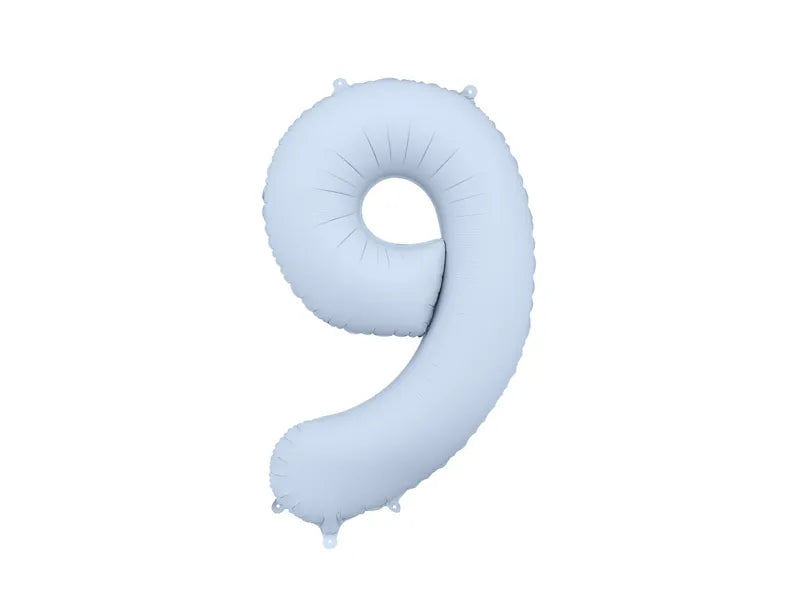 9 Jahre Figur Ballon Hellblau Matt Leer 86cm
