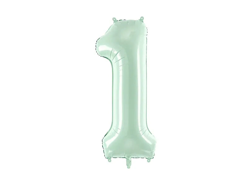 1 Jahr Figur Ballon Mintgrün 72cm