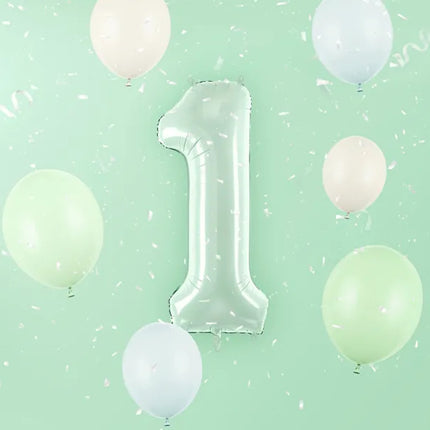 1 Jahr Figur Ballon Mintgrün 72cm